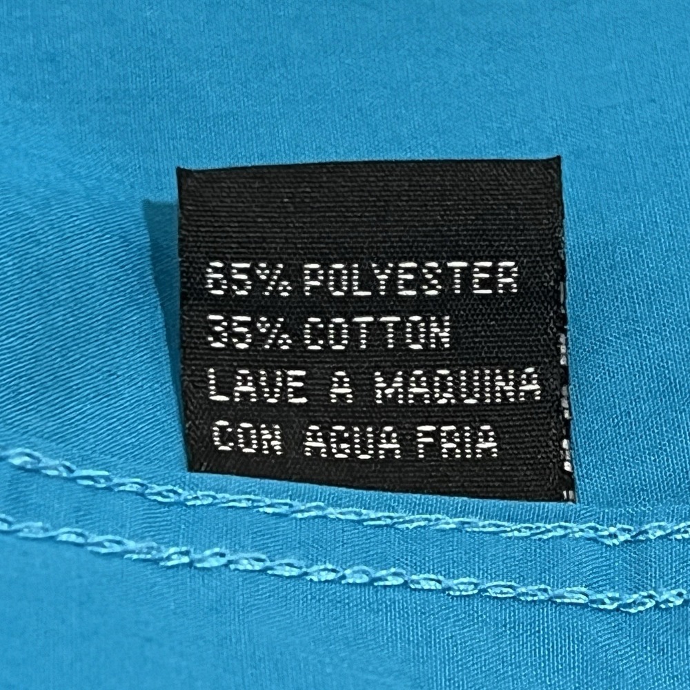 Y2K Ace Of Diamond Western‎ Shirt Turquoise Embroidered Cross Fleur De Lis Large - Picture 11 of 12